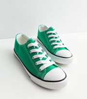 New Look Green Canvas Lace Up Trainers